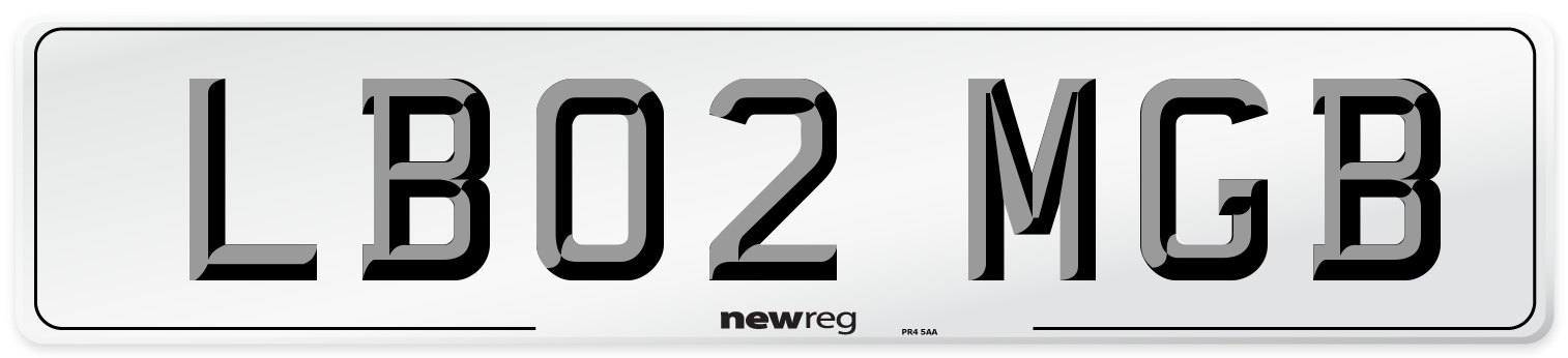 LB02 MGB Number Plate from New Reg
